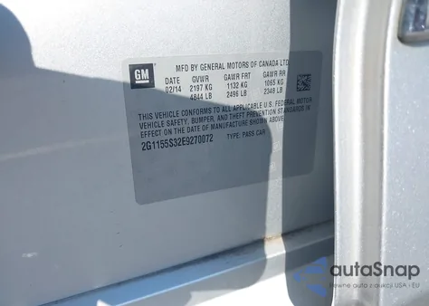 2014 Chevrolet Impala 2Lz из США, поврежденный, VIN 2G1155S32E9270072